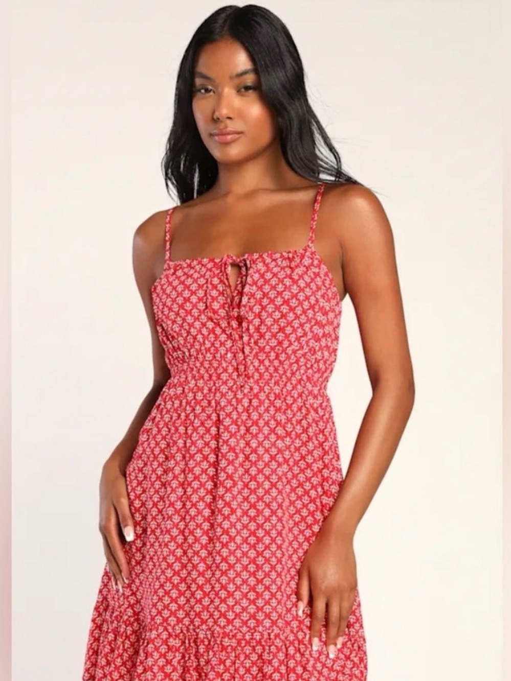 Lulu's Red Floral Mini Sundress
